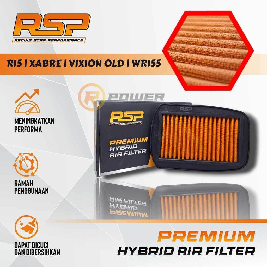 RSP - กรองอากาศสําหรับรถจักรยานยนต์ Yamaha R15 V2 / Vixion Old V1 V2 / Xabre / WR155
