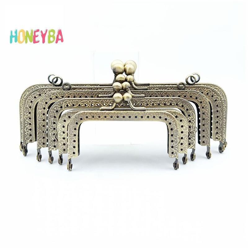 <Honeyba> 1pcs Square Glossy Silver Basic Metal Purse Frame Kiss Clasp Lock DIY Bag Accessories Nice