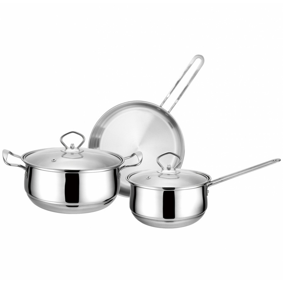 P&P_chic shop SANE ชุดหม้อกะทะสเตนเลส 5 ชิ้น OSCAR PLUS