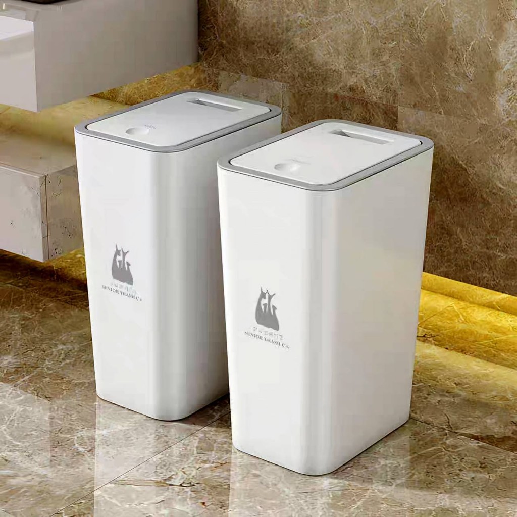ถังขยะฝากด ไว้ในห้องนอน เก็บกลิ่น ฝาปิดป๊อปอัพ  ถังขยะมินิมอล - รูปที่ 6