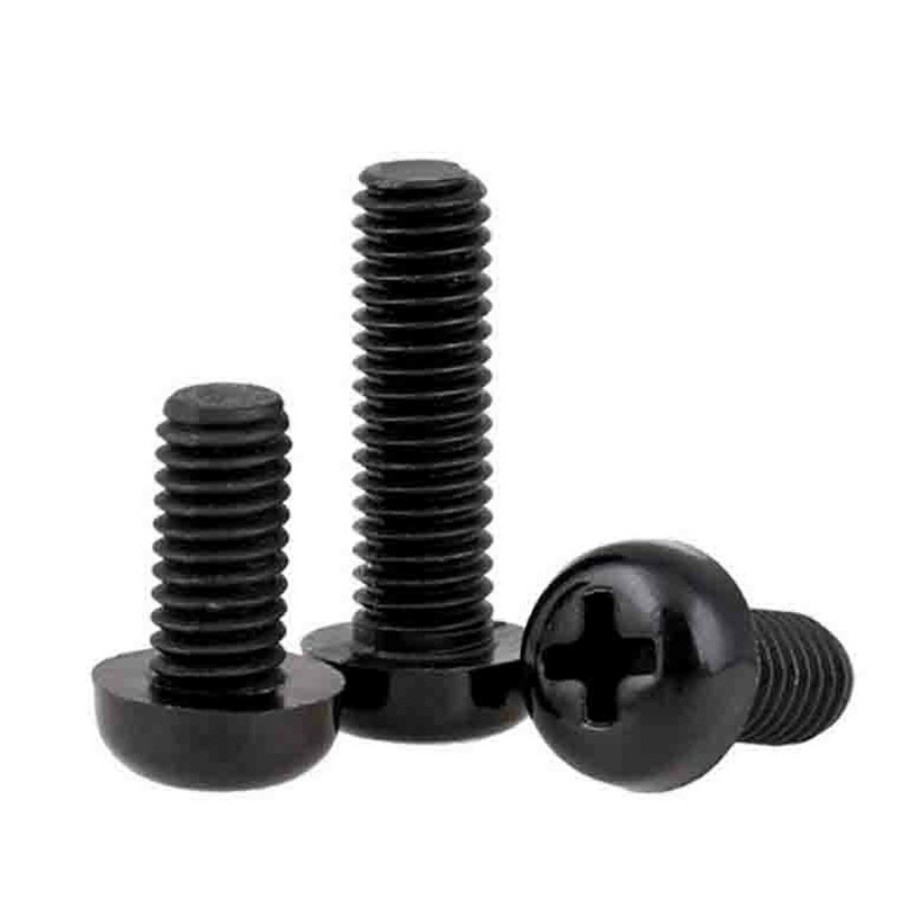 สีดําข้ามไนลอนหัวกลม Bolt ฉนวนกันความร้อนสีดํา Bolt M2/M2.5/M3/M4/M5/M6/M8 (XD-TH)