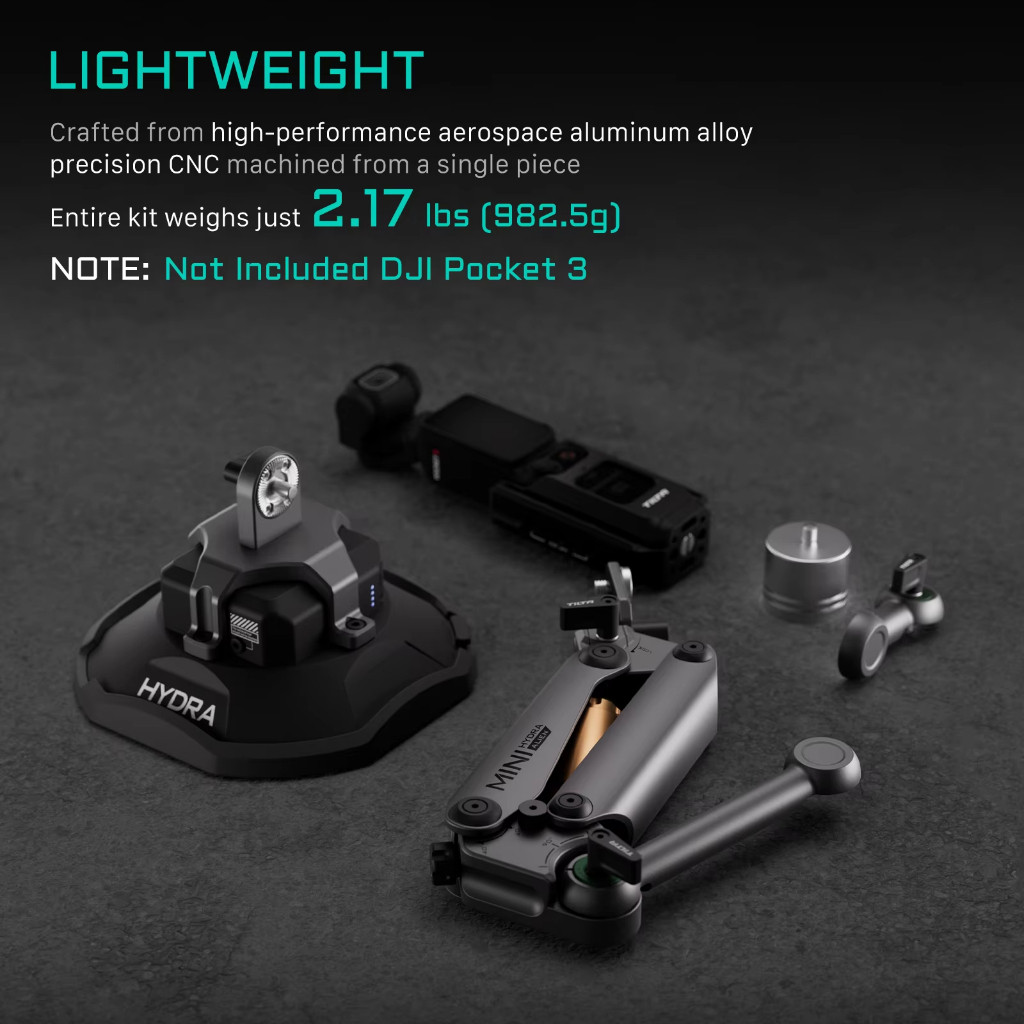 Tilta HDA-T15 Hydra Alien Mini รถ Shock Absorbing Arm รถยิงถ้วยดูดไฟฟ้าสําหรับ DJI Pocket 3 สําหรับ insta360 X3 X4 - รูปที่ 4
