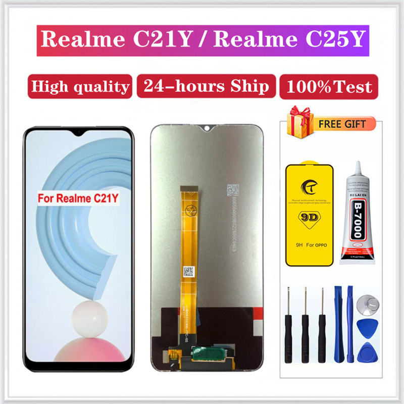 LCD สําหรับ Realme C21Y / Realme C25Y สําหรับหน้าจอสัมผัสดิจิตอลจอแสดงผล / สําหรับ Realme C21Y LCD