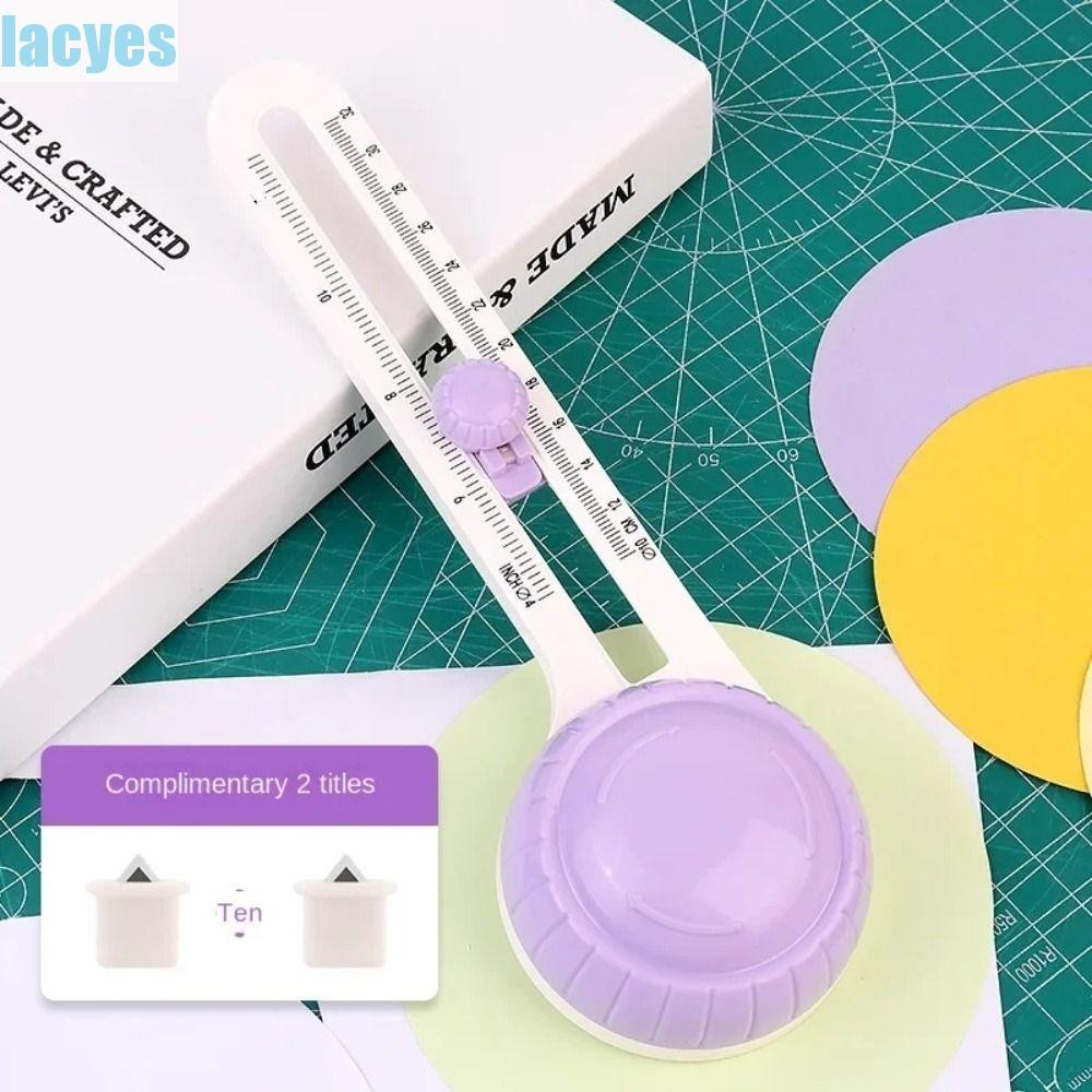 Lacyes เครื่องตัดกระดาษแบบวงกลม การ์ดกระดาษ รูปวงกลม 360° เครื่องตัดวงกลมแบบหมุน, งานฝีมือเครื่องตัดกระดาษ DIY เครื่องมือตัดกลมที่ปลอดภัย Cardstock