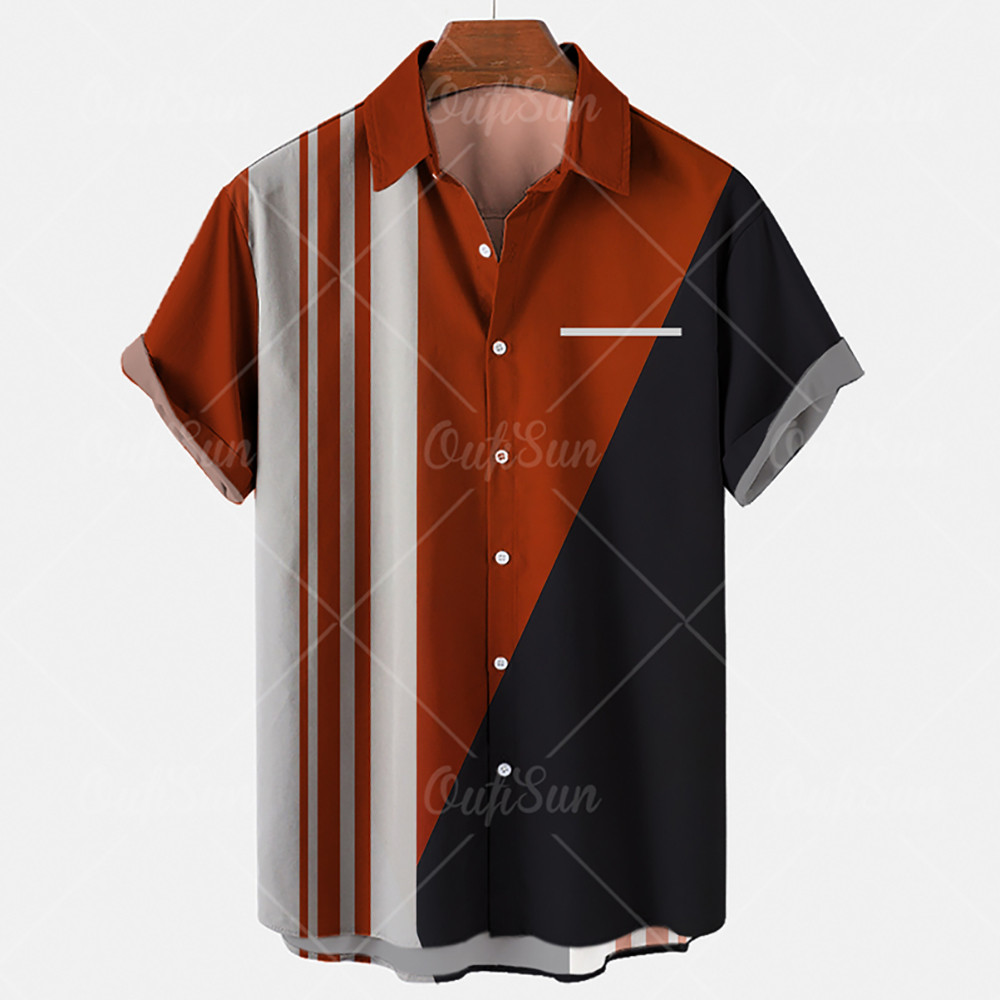 ผู้ชายเสื้อลําลองลายสก๊อตลายพิมพ์ฤดูร้อนแขนสั้นแฟชั่น Street Hawaiian Beach Party Top Dazn ขนาดใหญ่