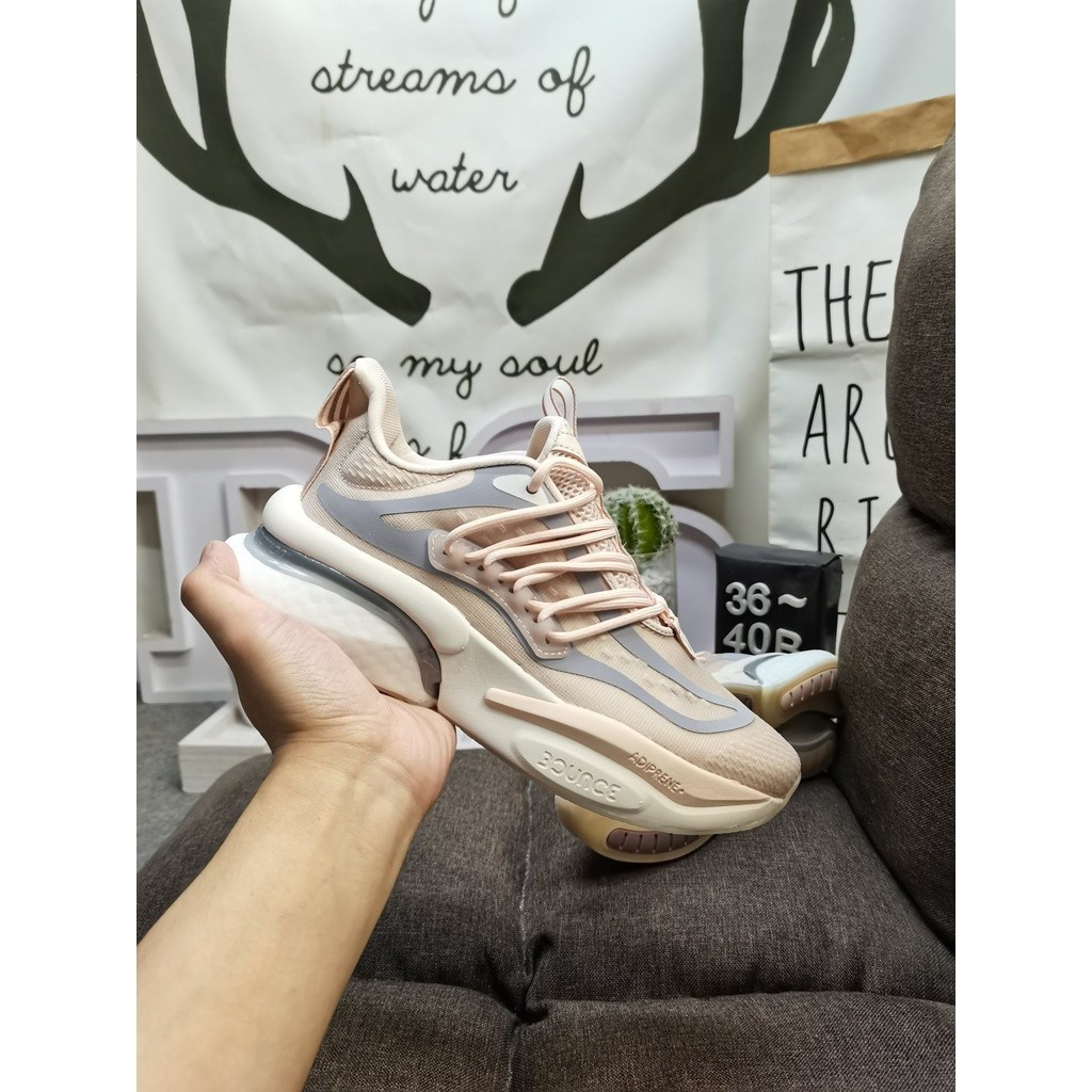 รองเท้าผ้าใบ Adidas alphaboost V1 ของแท้สำหรับผู้ชายและผู้หญิง รองเท้าวิ่ง
