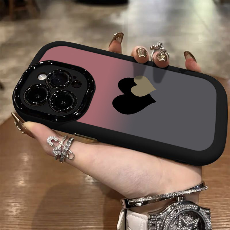 สําหรับ IPhone 16 15 14 13 12 11 Pro Max X XR XS Max 7 8 Plus Gradient Love Puff เคสโทรศัพท์ปกอ่อน