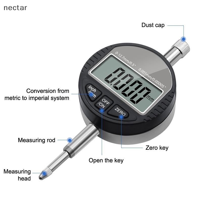 Tar 0-12.7 มม.0.01/0.001 มม.เครื่องวัดความหนาอิเล็กทรอนิกส์หน้าจอ LCD ดิจิตอลไมโครมิเตอร์วัดความหนา Precision การวัดเครื่องมือ N
