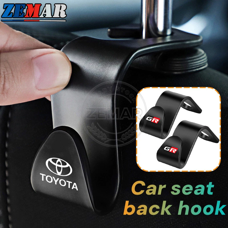 1/2 ชิ้น Toyota ตะขอแขวนเบาะหลังรถยนต์ อุปกรณ์เสริม สําหรับ ที่แขวนของในรถยนต์ Toyota Prius Fortuner Corolla Cross CHR Camry Wish Vios Veloz Estima Sienta Yaris Ativ Altis Hilux Revo bZ4X Hiace
