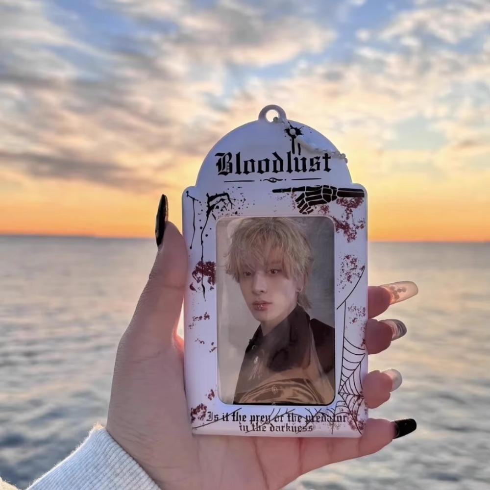 Uumir Kpop Photocard Holder,กระเป๋าจี้ ID Photo Display Card Holder, PVC Gothic Dark Series 3 นิ้วนักเรียนบัตรอาหารป้องกันเครื่องเขียนโรงเรียน