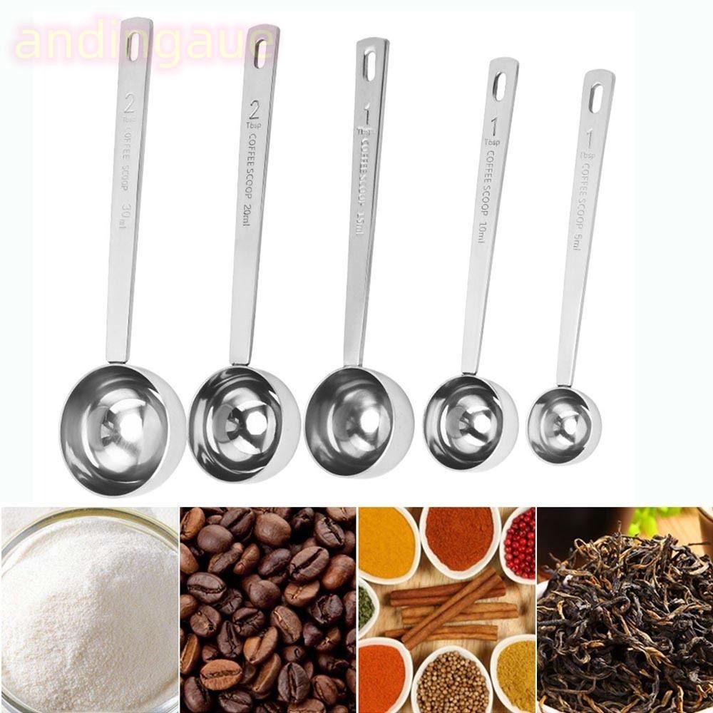ช้อนตักกาแฟสแตนเลส Antin 5-30ml หัวช้อนโค้งเว้า ตักผงได้แม่น ด้ามจับกระชับมือ ใช้กับเครื่องชงกาแฟหรือทำขนม ทนความร้อนและสนิม