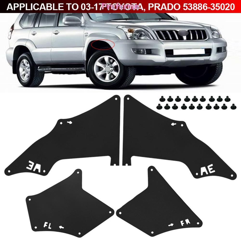 Preferme 1 ชุด Fender Liners Splash Guards Shield ผ้ากันเปื้อนซีล Mud Flaps W คลิปสําหรับ Toyota Lan