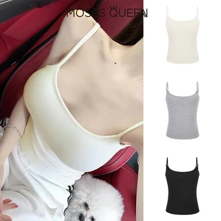 < MOSESQUEEN > เสื้อคีบแบบแฟชั่น ที่มีสายไหล่ตัวย่อปรับได้ พร้อมแผ่นรองหน้าอก เสื้อผ้าสตรีฤดูร้อนใหม่จากร้านขายเสื้อผ้าสตรี ที่มีลวดลายเซ็กซี่ #63119