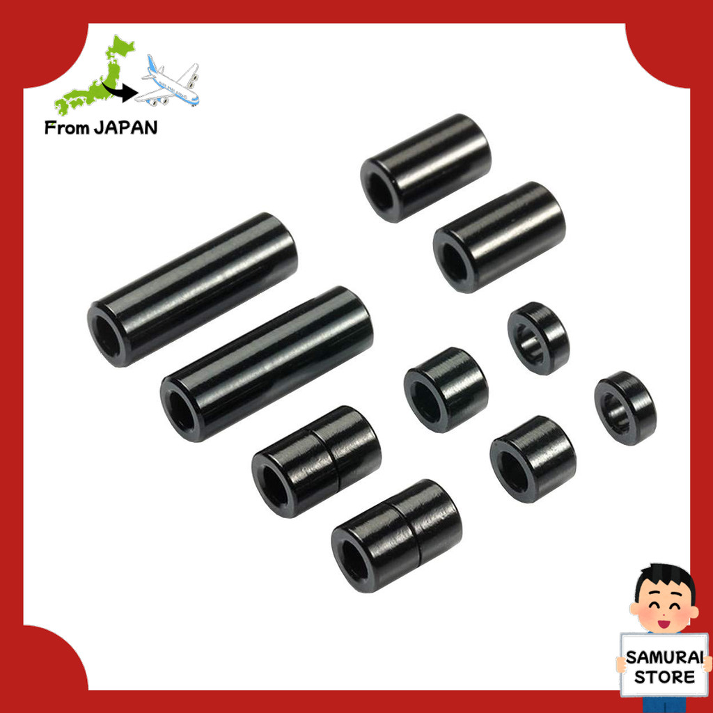 【From JAPAN】 TAMIYA Mini 4WD Special Edition Aluminum Spacer Set 12/6.7/6/3/1.5mm 2pcs each Black 95
