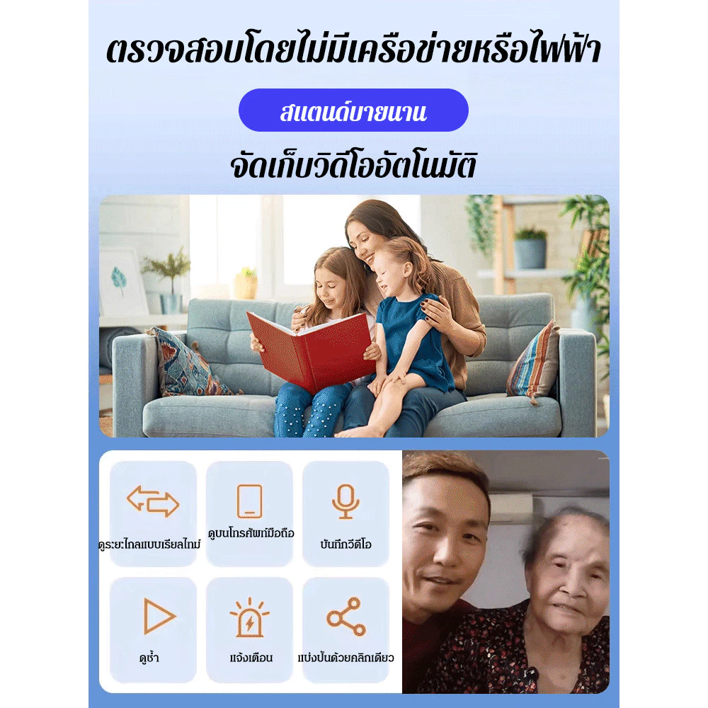 ของแท้💯【ระบบเฝ้าระวังแบบ Full-HD 360°】กล้องวงจรปิดตาแมวในครัวเรือน รุ่นฮิตขายดี กล้องติดตามระยะไกลด้วย WiFi อัจฉริยะพร้อมผสานรวมสมาร์ทโฟนที่ราบรื่นและการมองเห็นตอนกลางคืน การตรวจสอบและการควบคุมระยะไกล กลอง้ วงจรปิด thumbnail 4
