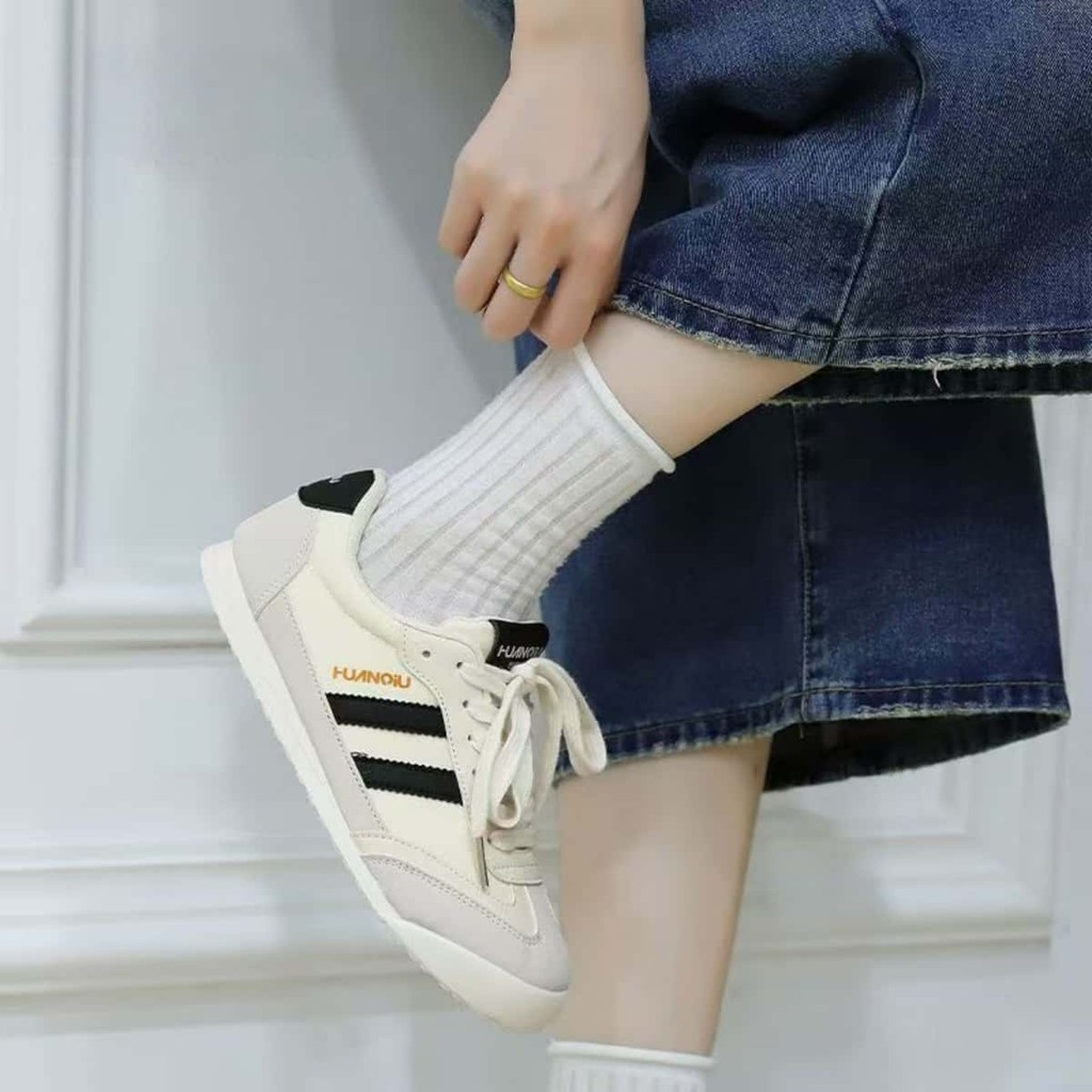 กันลื่นรองเท้าผ้าใบลำลอง รองเท้าผูกเชือกหัวมน ไซส์ 36-45 รองเท้าไซส์ใหญ่ รองเท้าฮิตๆวัยรุ่น นุ่มสบาย - รูปที่ 5