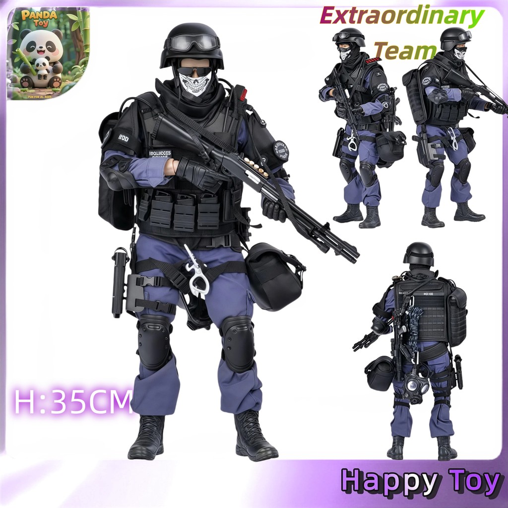 คลังสินค้าพร้อม 1/6 SWAT SWAT Force Soldier Model Striker Police Toy Set Hands-on Gift