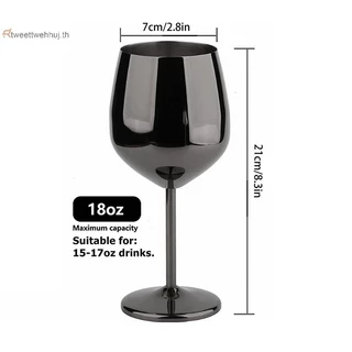 Tw 500ML สแตนเลส Goblet ไวน์แดงค็อกเทลแก้ว Unbreakable โลหะสูงแก้วแชมเปญบาร์ KTV สไตล์ยุโรป Goblet แก้ว huj