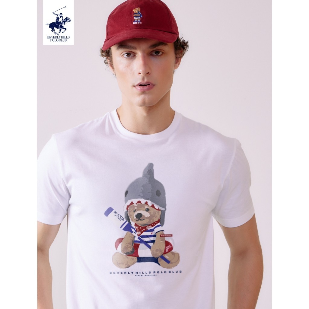 Beverly Hills Polo Club เสื้อยืดคอกลมแขนสั้น ลายน้องหมีหมวกฉลาม รุ่น BNSR319