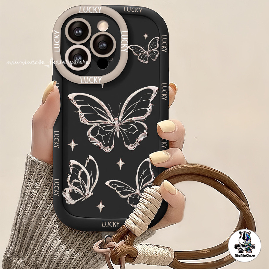 ผีเสื้อกลวง เคส กันกระแทก For IPHONE 8 11 13 16 Plus XR 12 7P X XS XR 14 15 PRO MAX Case เคสไอโฟน เคสโทรศัพท์มือถือนิ่ม