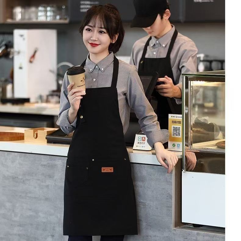 ผ้ากันเปื้อนยีน ผ้าแคนวาส กันน้ํา น้ําหนักเบา สามารถปรับได้ เหมาะกับใส่ทํางาน สําหรับผู้ชาย และผู้หญิง