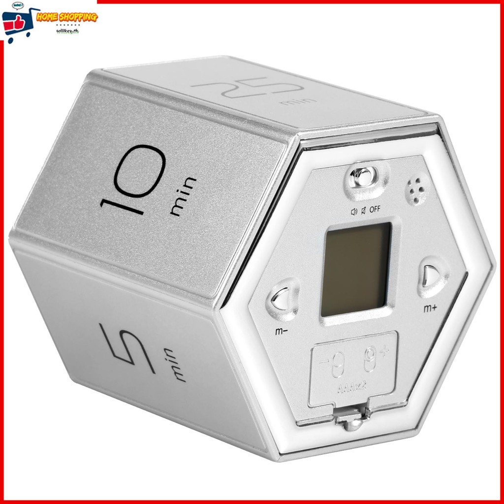 Pomodoro Timer 1/5/10/25/30/60min และ Custom Countdown Flip Focus Timer หกเหลี่ยมหมุนจับเวลาแม่เหล็ก