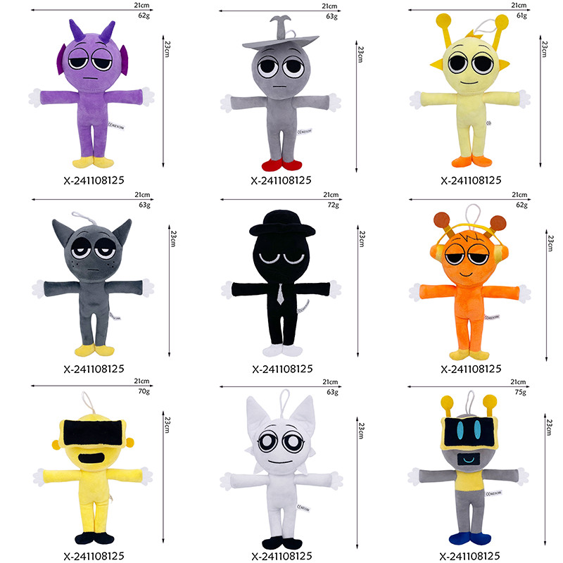 Mutant Sprunki Plush ของเล่นใหม่ Humanoid Sprunki Incredibox เกมสีเทา Venda Oren ตุ๊กตาตุ๊กตาตกแต่งของที่ระลึกของเล่นเด็ก