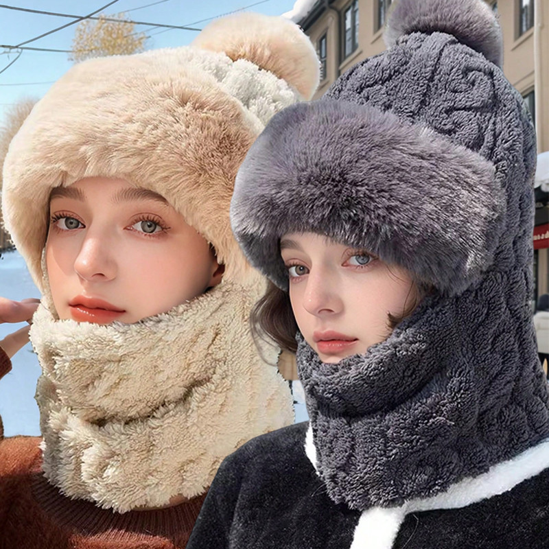 Beanies หมวกผู้หญิงฤดูหนาวที่อบอุ่นสีบริสุทธิ์ผู้หญิงหมวก