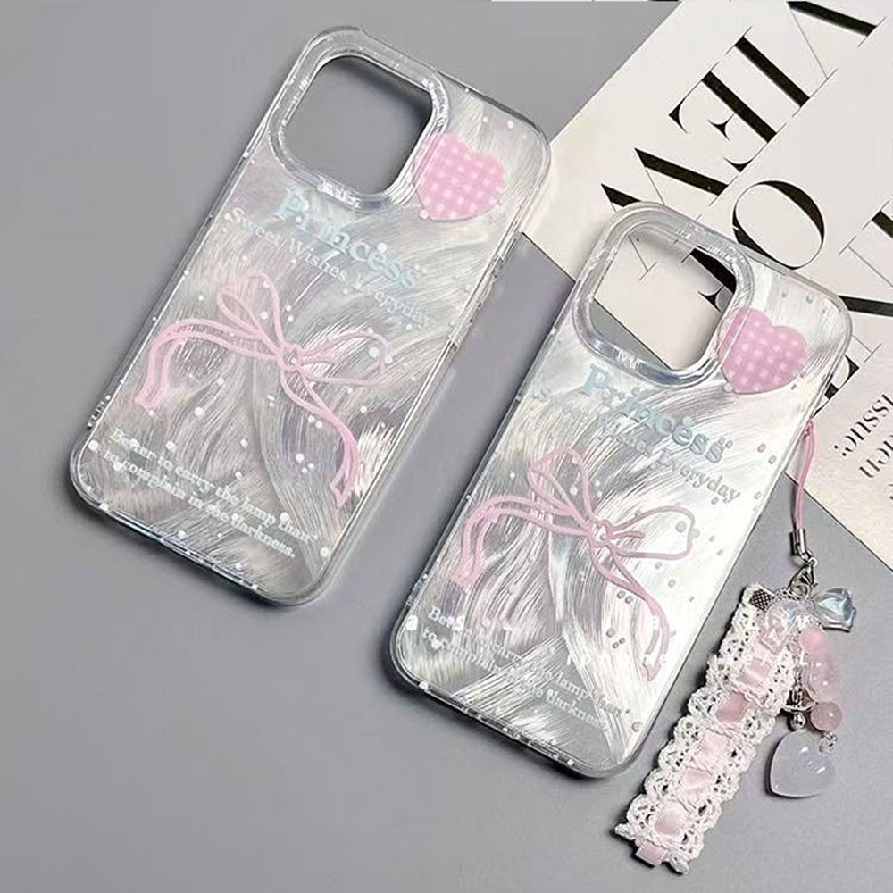 YS| เคส สำหรับ Vivo Y03 Y18 Y19S Y28 Y28S Y38 Y58 Y78 Y200 V9 V23E V25 V25E V27 V27E V29 Lite V29E V30 Pro V30E V40 Lite เคสโทรศัพท์กันกระแทกแบบนิ่ม หรูหรา น่ารัก สีชมพู เจ้าหญิง กุทัณฑ์ ความรัก สร้อยข้อมือ