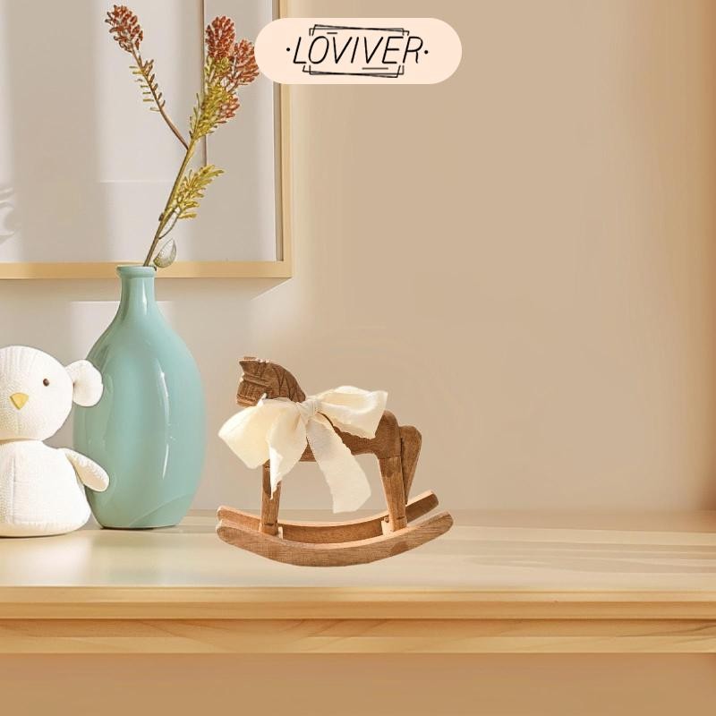 LOVIVER ไม้ม้าหุ่นม้าโยกรูปปั้นของขวัญของขวัญวันเกิดมินิมอลริบบิ้นหรูหราสําเนียงโต๊ะสร้างสรรค์ตกแต่ง ราคา ถูกที่สุด ดีลบีเคเค แกลเลอรีภาพที่ 6
