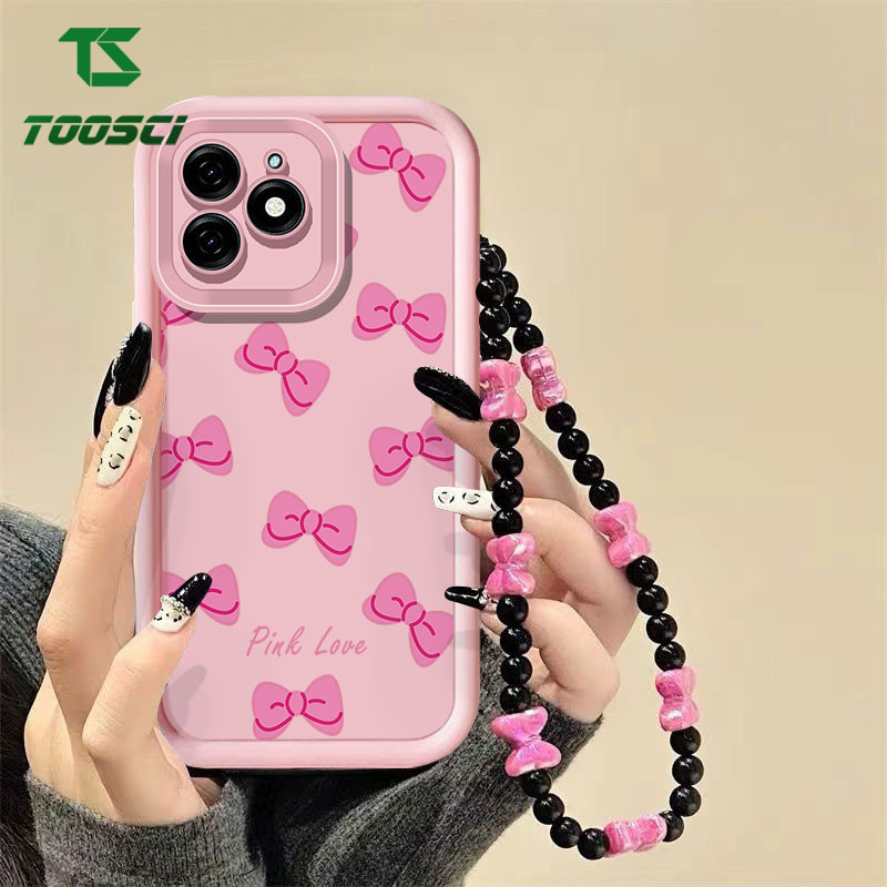 TOOSCI หวาน Bowknot เคสโทรศัพท์ + สร้อยข้อมือสําหรับ VIVO 1814 1815 1929 1807 v30e 1816 1817 1811 18