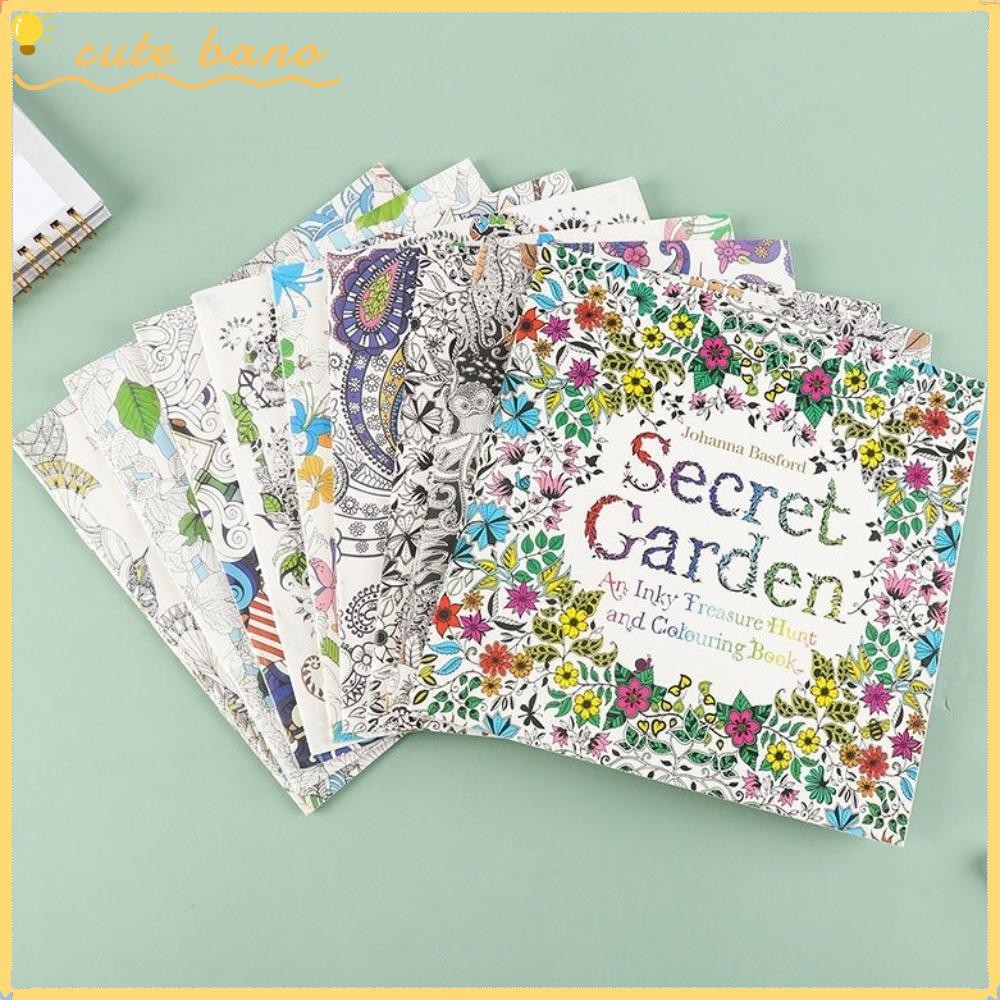 หนังสือสี บาโน1,บรรเทาความเครียดฆ่าเวลาหนังสือกราฟฟิตี,การศึกษา มันดาลา ภาพวาดดอกไม้วาดหนังสือศิลปะสําหรับเด็กผู้ใหญ่