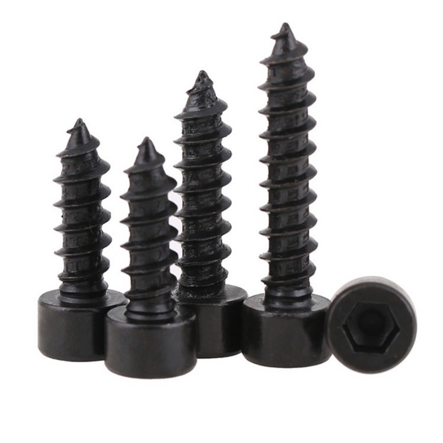 เกรด 8.8 สีดำ หัวจม สกรู เกลียวปล่อย / Hexagon socket cheese head self-tapping screw M1.7/M2/M2.6/M3/M3.5/M4/M5/M6 (BY-YL-TH-w) - รูปที่ 4