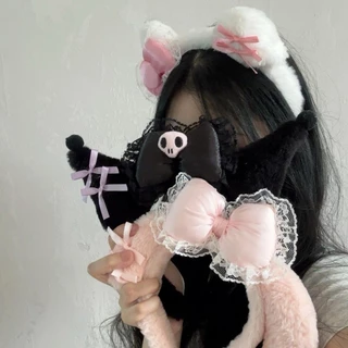 น่ารัก Sanrio Plush Face Wash แต่งหน้า Hairband หญิง My Melody Hello Kitty Kuromi Hairband ของขวัญปีใหม่