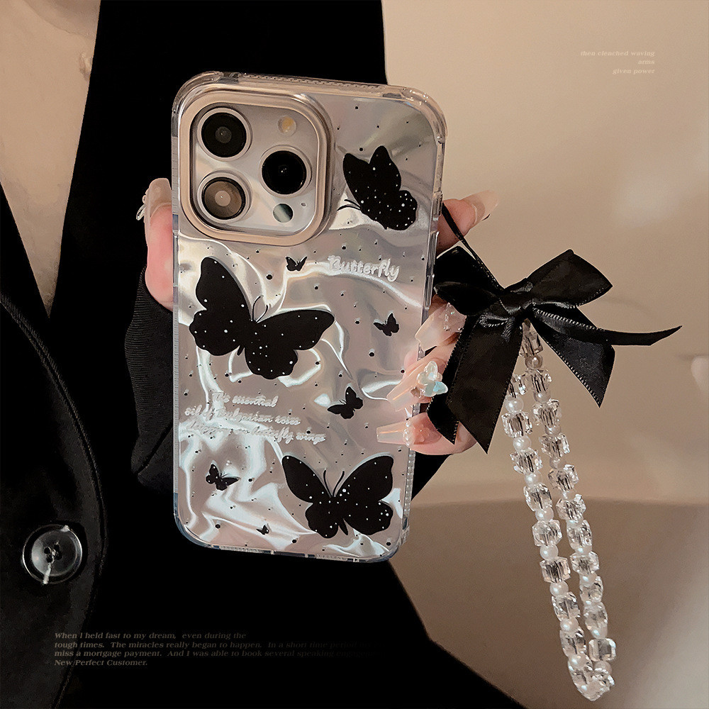 โรแมนติก ผีเสื้อ เคสโทรศัพท์ For iPhone 12 13 15 16 11 14 Pro Max XR X 7 6S 8 6Plus XS Max SE เลเซอร์ แวววาว ตลกดีนะ เคส ราคา ถูกที่สุด ดีลบีเคเค แกลเลอรีภาพที่ 5