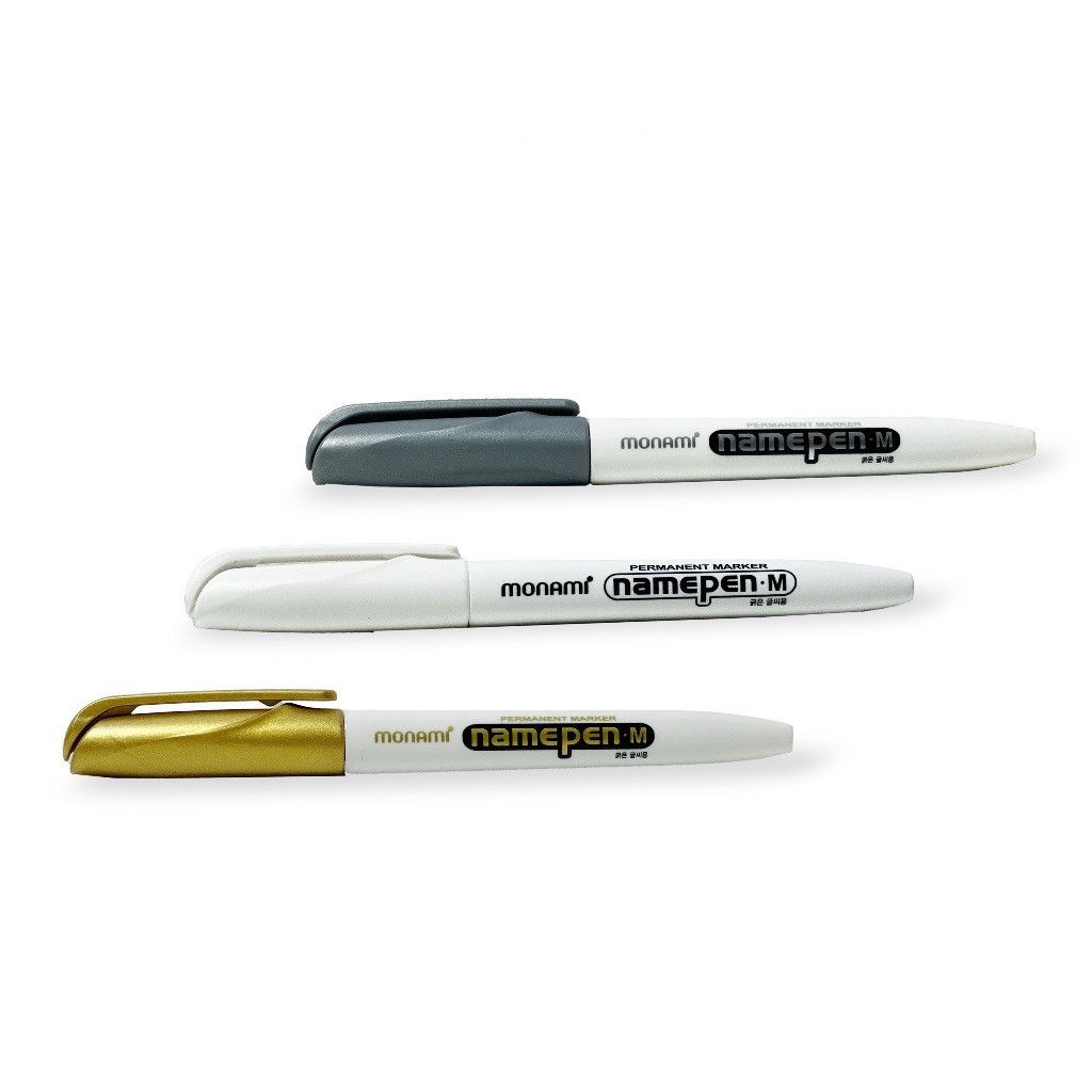 Monami Name pen M I ปากกาเอนกประสงค์สีเงิน, สีทอง, สีขาว