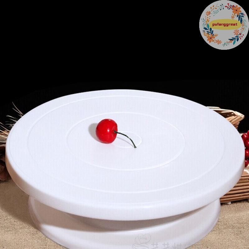 Pufanggreat จานหมุนเค้ก Anti-Skid Round Cake Stand เครื่องมือตกแต่งเค้ก TH