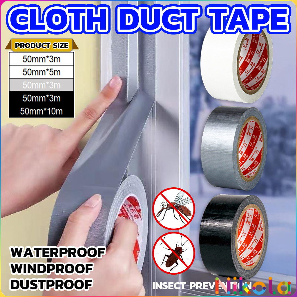 Nikola เทปผ้าใบปิดรอยรั่ว 3/5/10เมตร หน้ากว้าง 2 นิ้ว ทนทาน ยืดหยุ่นสูง ใช้ซ่อมแซมทั่วไปและงานอุตสาหกรรม Cloth tape