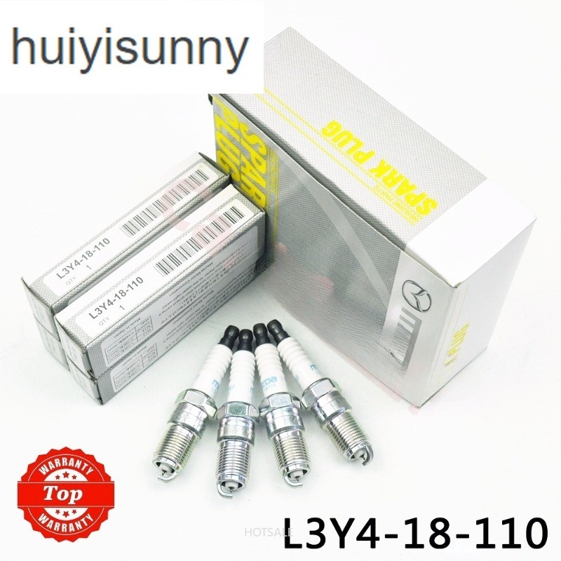 HYS ชุด 4 ชิ้น Iridium L3Y4-18-110 ITR6F13 หัวเทียนสําหรับ Mazda3 Jaguar X-type Taurus Escape