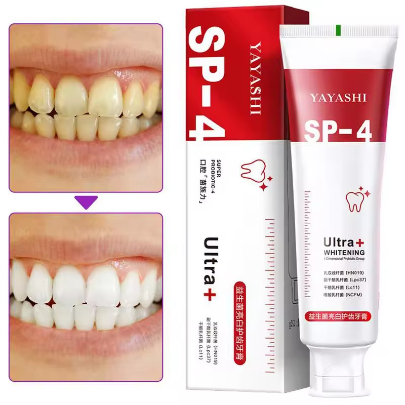 ღ ยาสีฟัน 1/3 ชิ้น Sp-4 โปรไบโอติก ไวท์เทนนิ่ง ขจัดคราบพลัค ฟันขาว สุขอนามัยช่องปาก สะอาด ลมหายใจสดชื่น 120 กรัม ราคา ถูกที่สุด ดีลบีเคเค แกลเลอรีภาพที่ 4