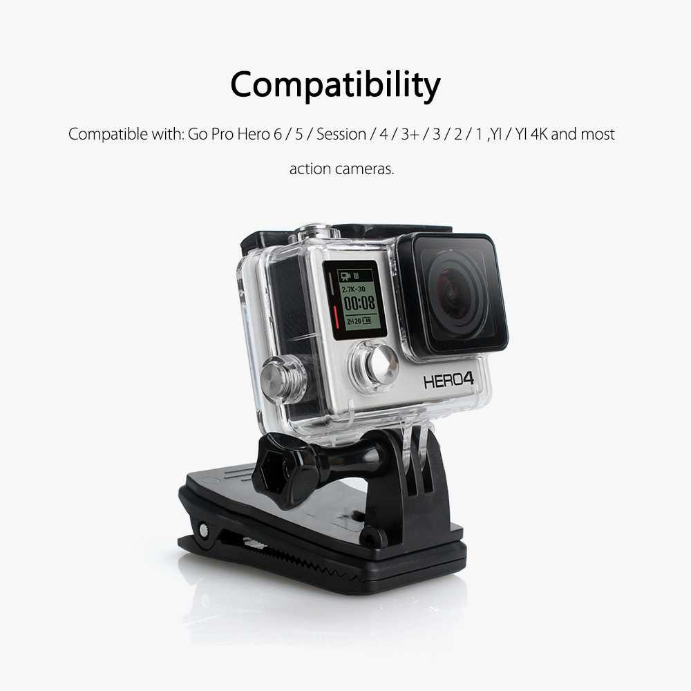 Vamson 360 Rotary Clamp Mount Clip สําหรับ GoPro Xiaomi Yi - VP512A X COZY