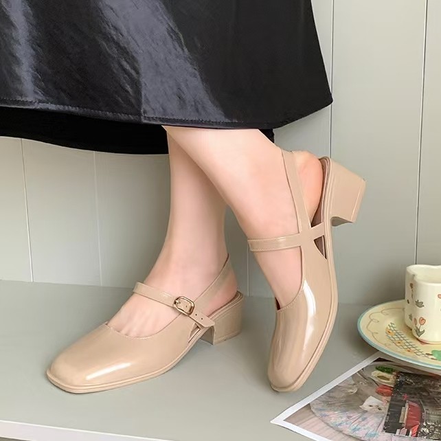 EnJoy พร้อมส่ง (LT-627) รองเท้าคัทชูแฟชั่น งานทรงสวย เสริมส้นสูง สายปรับได้  สีพื้น เรีบบหรูใส่สบาย ราคา ถูกที่สุด ดีลบีเคเค แกลเลอรีภาพที่ 8