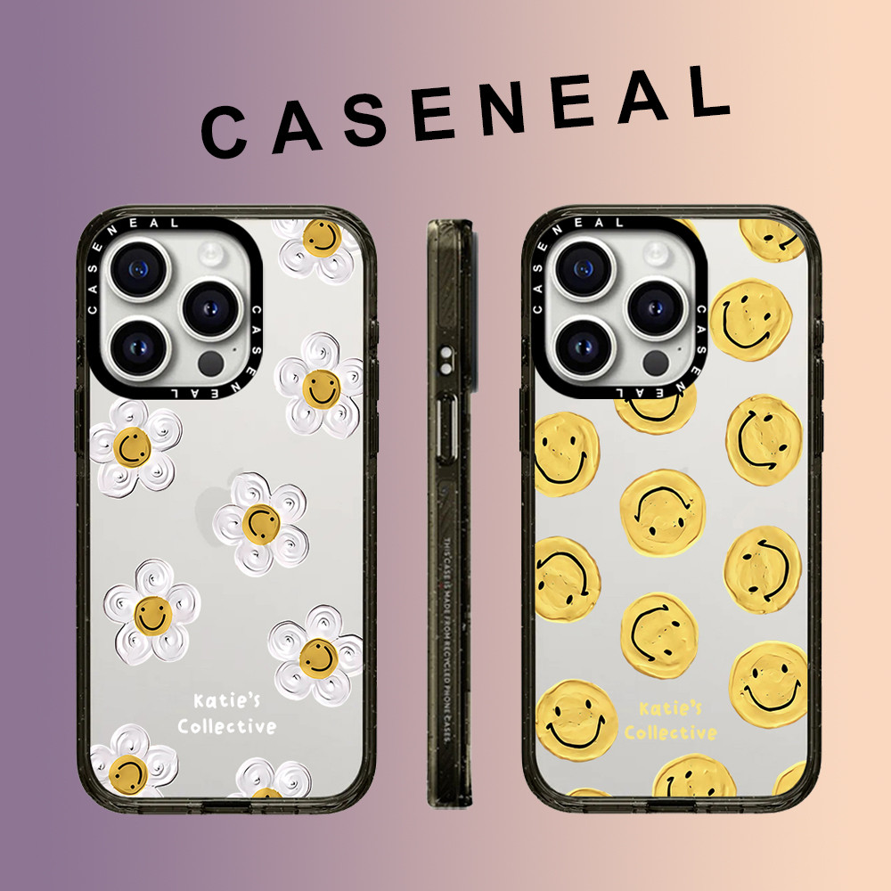 CASENEAL Simple Daisyหน้ายิ้มอะคริลิคใสเคสโทรศัพท์สําหรับiPhone 16 Pro Max 15 Plus 14 ProMax 13 12Proกันกระแทกโทรศัพท์ขอบนุ่มฮาร์ดป้องกันกรณี – โปรปัง