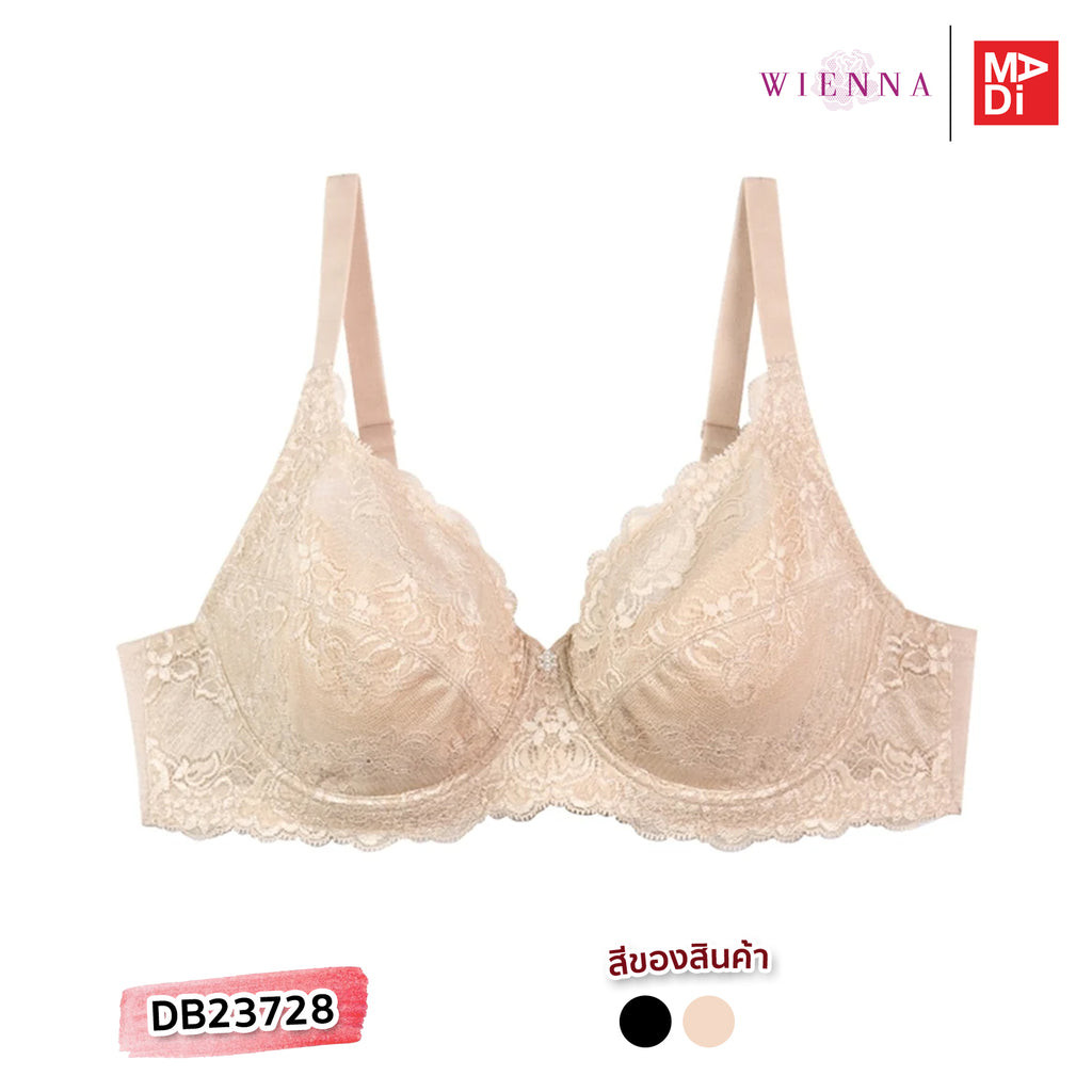 Wienna เสื้อในมีโครง สาวอวบ ทรงสวย เก็บกระชับ ลายลูกไม้เซ็กซี่ (CLASSY LACE) DB23728
