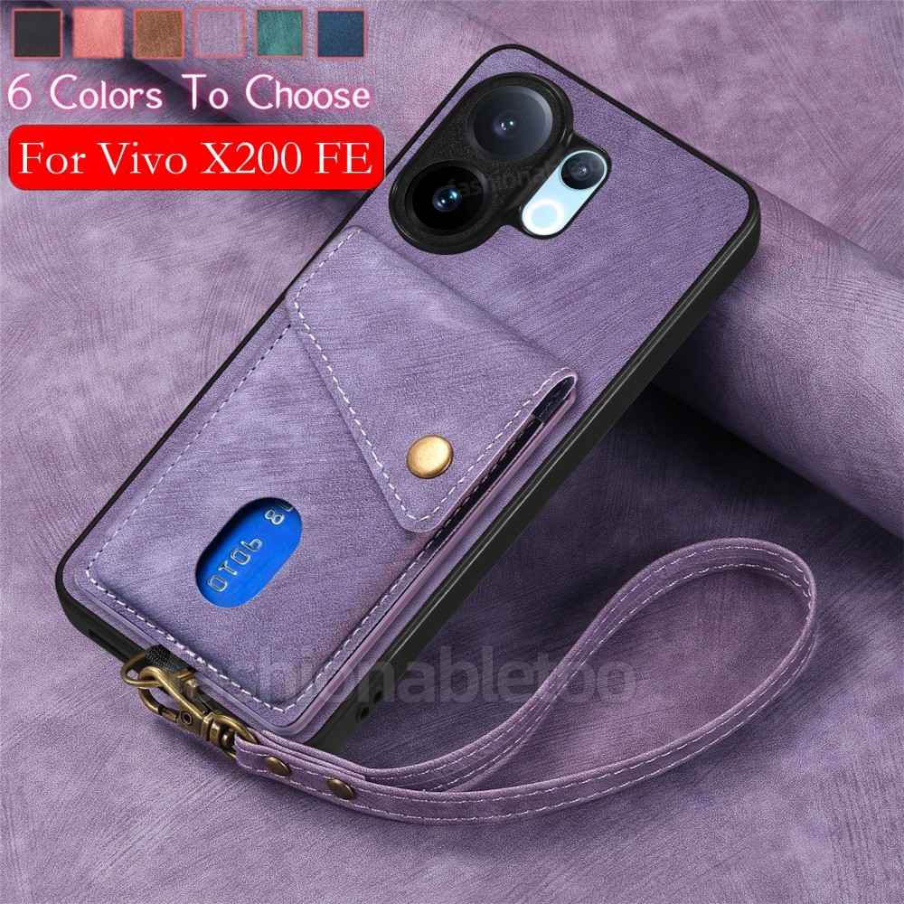 สําหรับ Vivo X200 FE Matte หนังเคสโทรศัพท์สําหรับ Vivo X200 FE X200FE VivoX200 FE VivoX200FE ช่องใส่