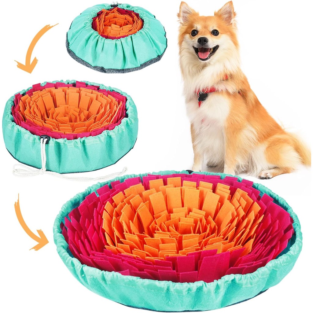 Vivifying Snuffle Mat สำหรับสุนัข,เสื่อดมกลิ่นแบบโต้ตอบสำหรับการรับประทานอาหารช้าและให้ไม่ว่าง,ปรับสุนัขขุดของเล่นส่งเสริมทักษะการจับเหยื่อธรรมชาติและการกระตุ้นทางจิตใจ