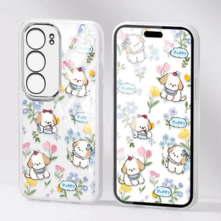 สําหรับ Vivo Y04 Y29S Y29 Y19S Y21d Y31d Y31 V29E Y200 5G 4G S17 V29 S17T 5G น่ารักลูกสุนัข Anti Fall โทรศัพท์ป้องกันกรณีดอกไม้เชือกแขวน