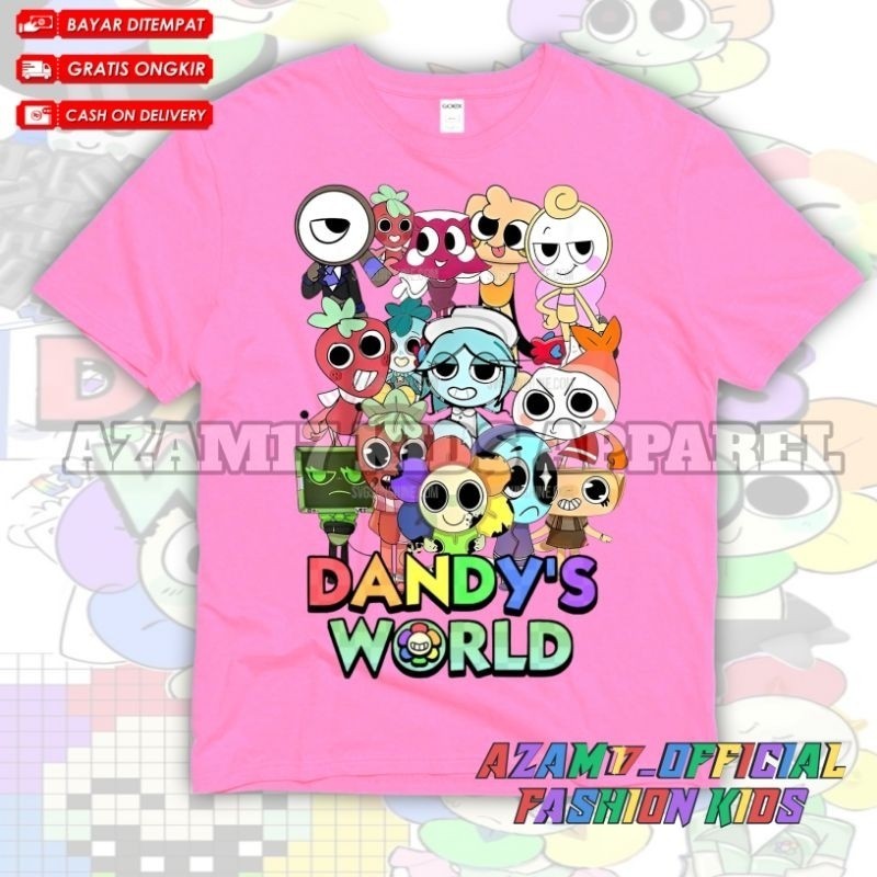 เสื้อยืดเด็ก เสื้อยืดเด็กชื่อฟรีของโลกของ Dandy / เสื้อยืดเด็กตัวละคร Dandys World All 100-150