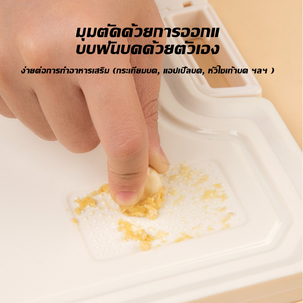 เขียง (pp+ สแตนเลสเกรด 304 ) ตั้งได้ แบบหนา ป้องกันเชื้อรา แยกอาหารดิบและอาหารปรุงสุก ใช้ได้สองด้าน