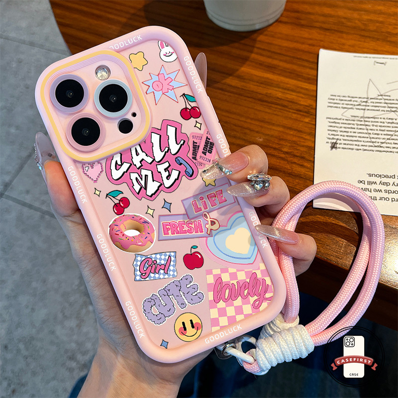 ผู้หญิงน่ารักตัวอักษรโดนัทสายคล้องนุ่ม เคส Vivo Y03 Y36 Y18 Y17s Y12s Y12i Y11 Y33s Y15 Y22 Y15s Y17 Y21 Y27s Y20 Y100i